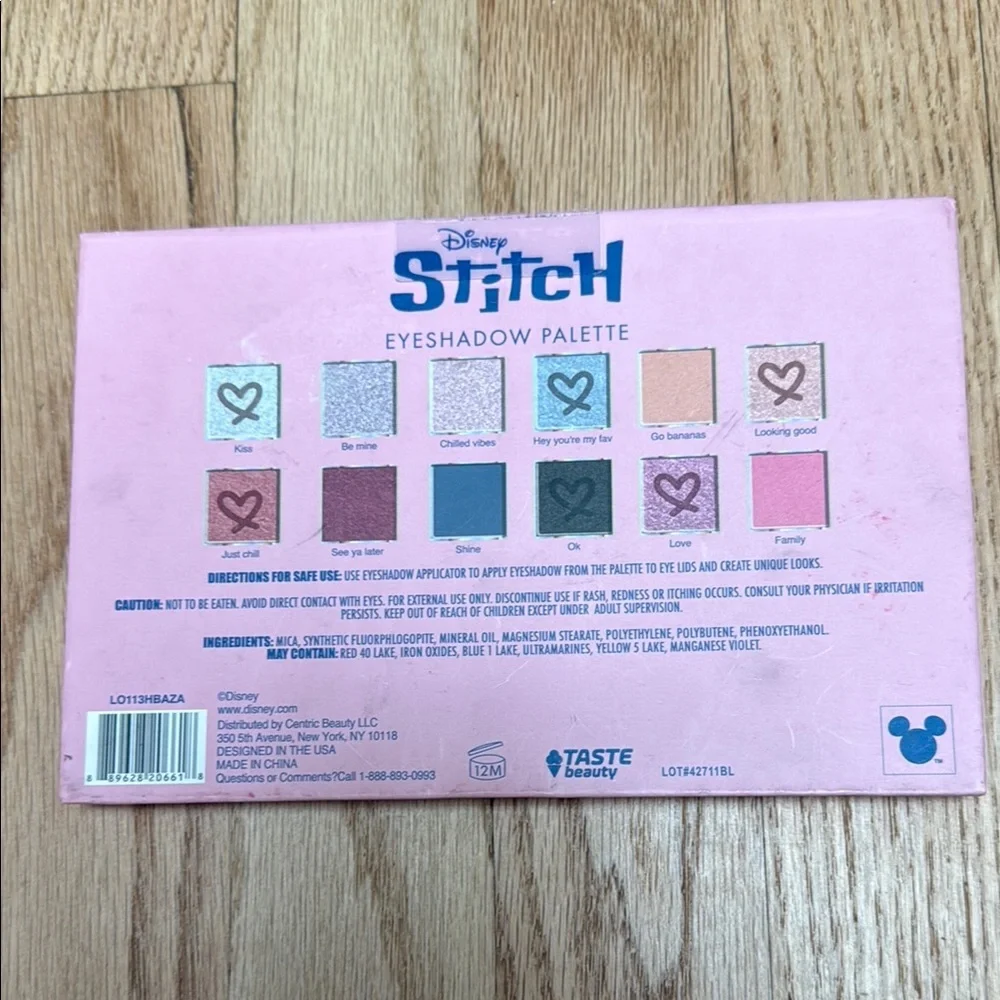Taste Beauty Stitch Pink and Blue Eyeshadow Palette